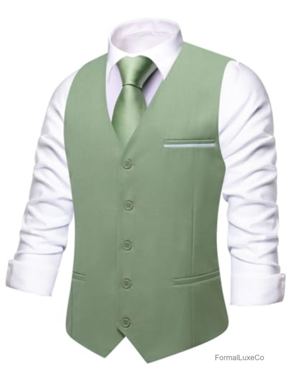 Men's Formal Solid Suit Vest Slim Fit Tuxedo Waistcoat